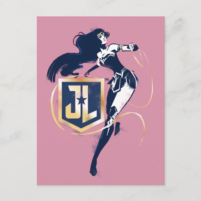 Justice League | Wonder Woman & JL Icon Pop Art Postcard (Front)