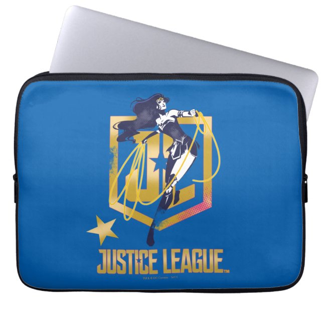 Justice League | Wonder Woman JL Logo Pop Art Laptop Sleeve (Front)