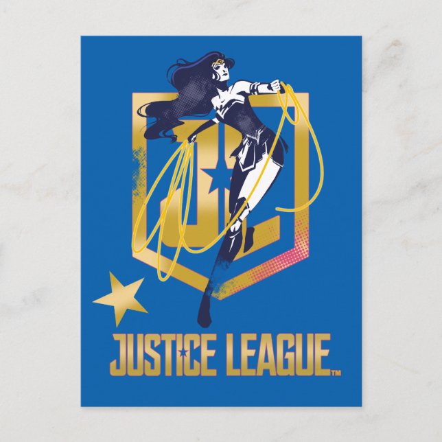 Justice League | Wonder Woman JL Logo Pop Art Postcard (Front)