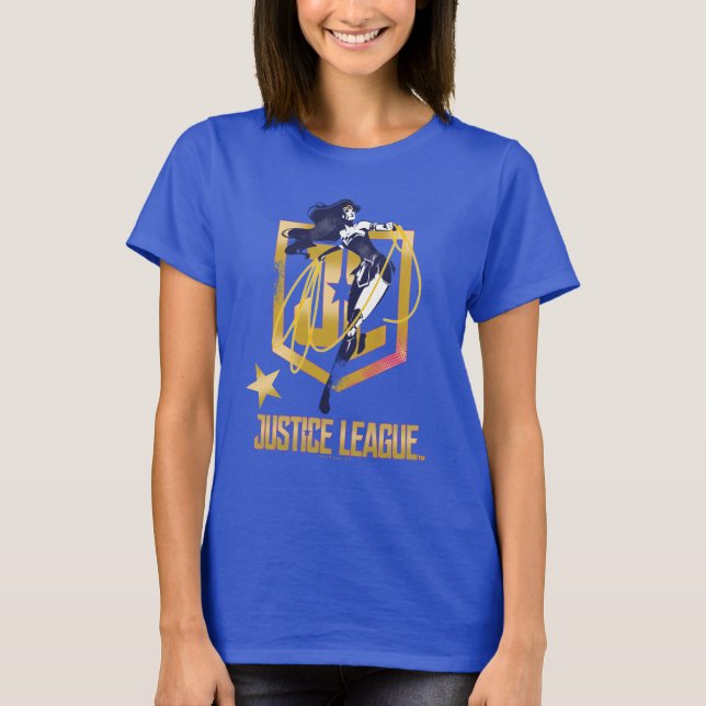 Justice League | Wonder Woman JL Logo Pop Art T-Shirt (Front)