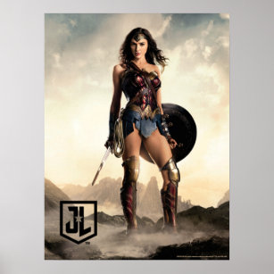 Justice League   Wonder Woman On Battlefield Poster