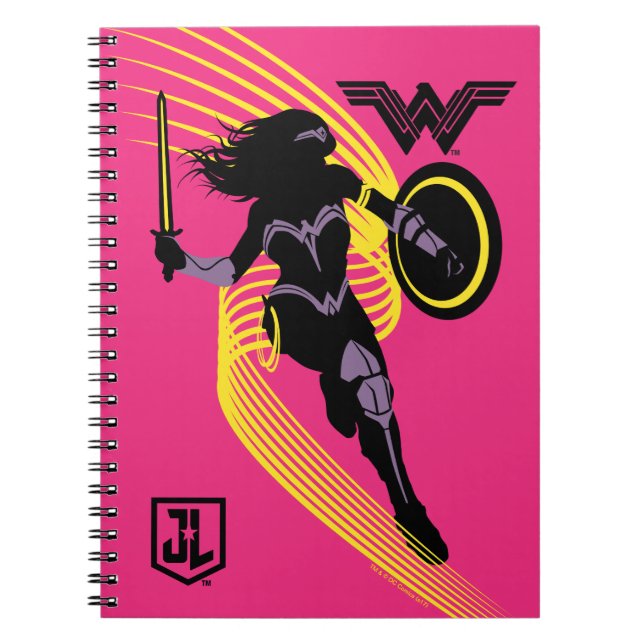 Justice League | Wonder Woman Silhouette Icon Spiral Notebook (Front)