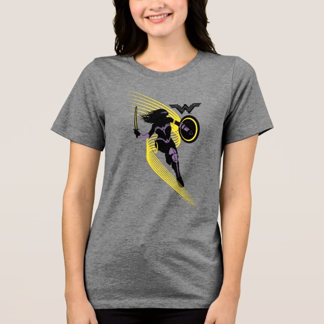 Justice League | Wonder Woman Silhouette Icon Tri-Blend Shirt (Front)