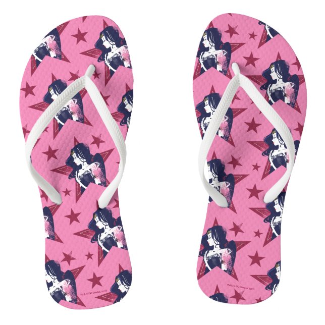 Justice League | Wonder Woman & Stars Pop Art Jandals (Footbed)