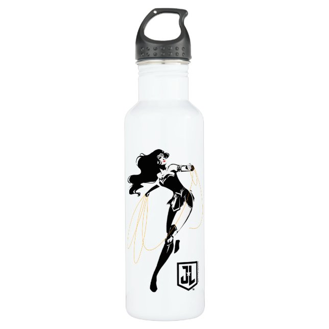 Justice League | Wonder Woman With Lasso Pop Art 710 Ml Water Bottle (Front)