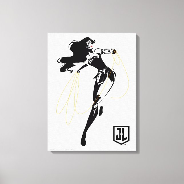 Justice League | Wonder Woman With Lasso Pop Art Canvas Print (Front)