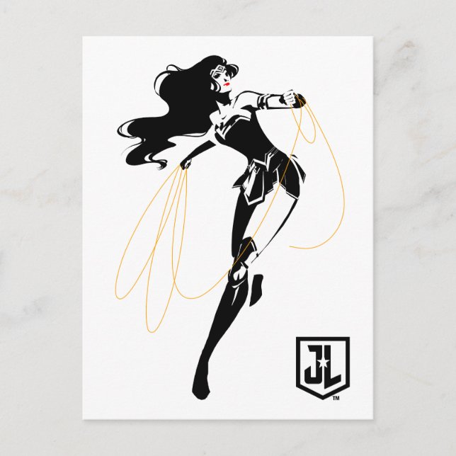 Justice League | Wonder Woman With Lasso Pop Art Postcard (Front)