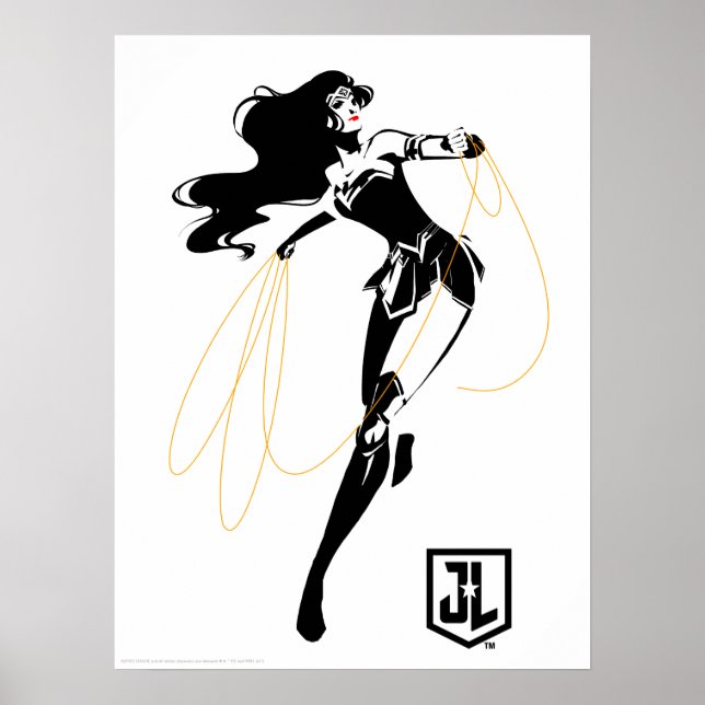 Justice League | Wonder Woman With Lasso Pop Art Poster (Front)