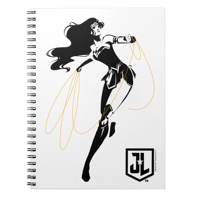 Justice League | Wonder Woman With Lasso Pop Art Spiral Notebook (Front)