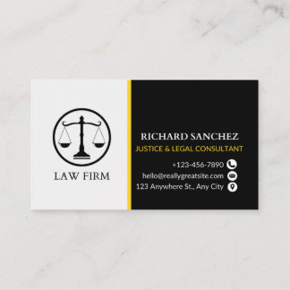 Justice & Legal Consultant – authoritative and pol Business Card