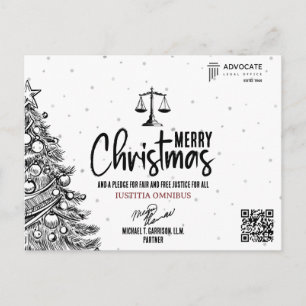 Justice, Legal, Law Firm and Lawyer to Clients  Holiday Postcard