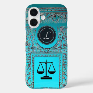 JUSTICE LEGAL OFFICE, ATTORNEY Monogram blue iPhone 16 Case