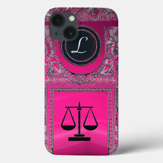 JUSTICE LEGAL OFFICE, ATTORNEY Monogram Pink iPhone 13 Case