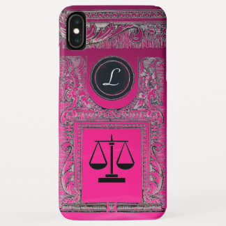 JUSTICE LEGAL OFFICE, ATTORNEY Monogram Pink iPhone XS Max Case