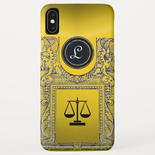 JUSTICE LEGAL OFFICE, ATTORNEY YELLOW Monogram Case-Mate iPhone Case (Back)