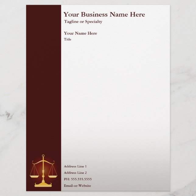 justice letterhead template (Front)