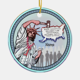 Justice Liberty Political Ceramic Tree Decoration