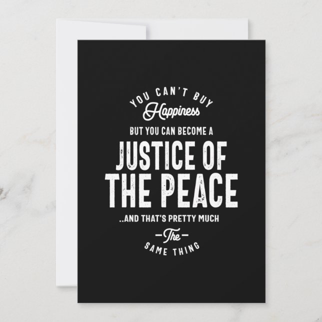Justice Of The Peace Job Title Gift Invitation (Front)