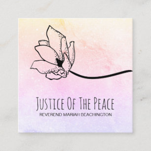 *~* JUSTICE OF THE PEACE Rainbow Moon Crater Square Business Card