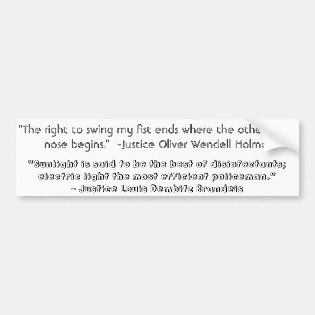 Justice Quotes Bumper Sticker (Front)