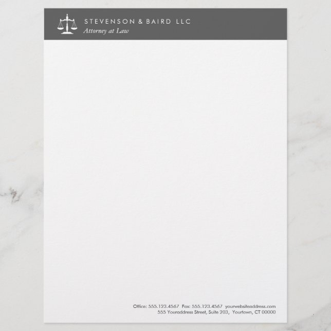 Justice Scale Attorney Letterhead (Front)