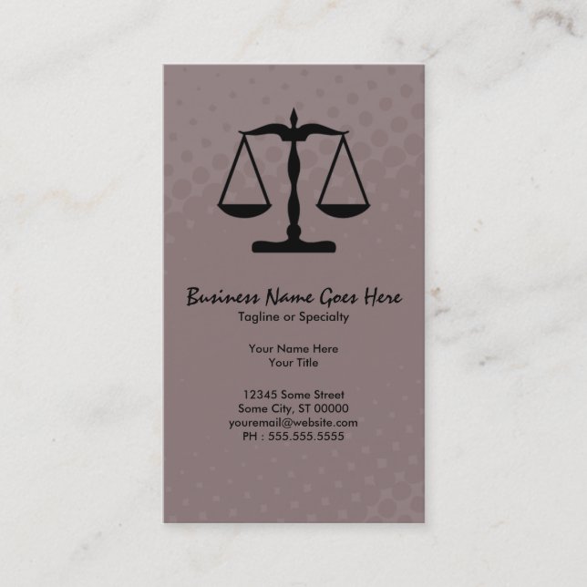 justice scale business card (Front)