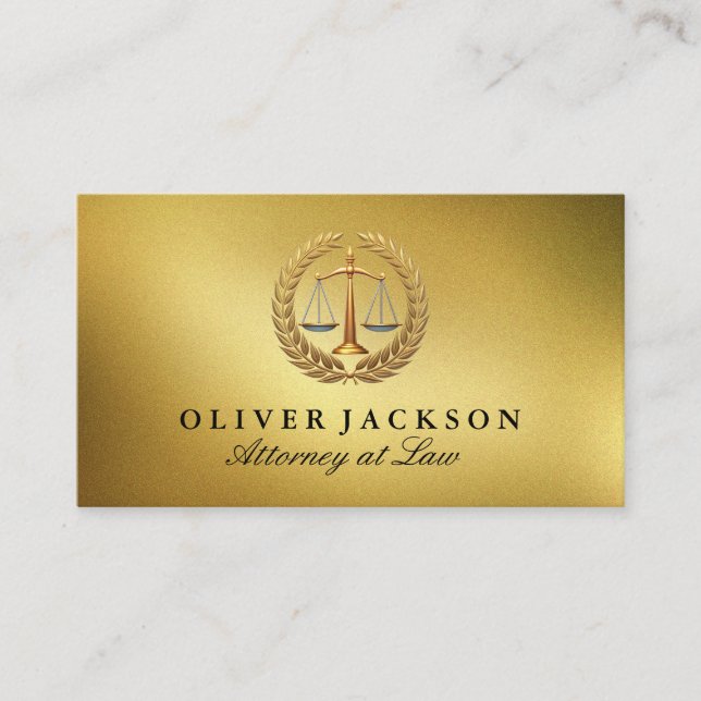 Justice Scale | Law Firm Logo Business Card (Front)