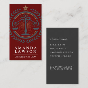 Justice Scales Attorney Law Logo Business Card