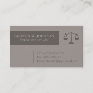 Justice Scales Attorney Lawyer Business Cards
