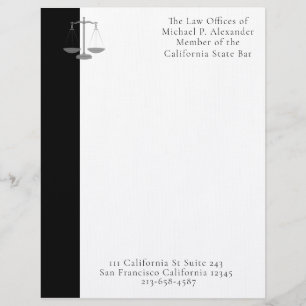 Justice Scales Custom Letterhead