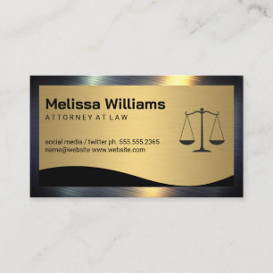 Justice Scales Gold Metallic Business Card