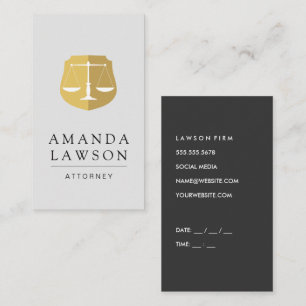 Justice Scales Law Attorney Appointment Card