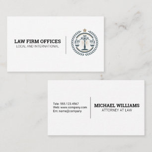 Justice Scales Law Logo Business Card