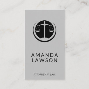 Justice Scales Lawyer Law Business Card