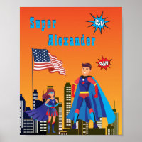 Justice Superhero USA CUSTOM Colourful Flying