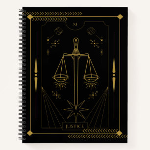 Justice Tarot card art Notebook