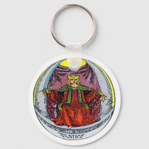 Justice Tarot Card Key Ring