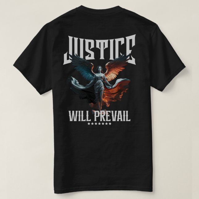 Justice Will Prevail – Winged Angel T-Shirt (Design Back)