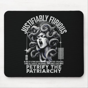 Justifiably Furious Medusa Greek Mythology Feminis Mouse Pad
