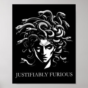 Justifiably Furious Medusa Greek Mythology Feminis Poster