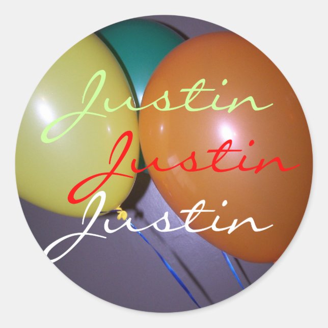 justin balloons sticker (Front)
