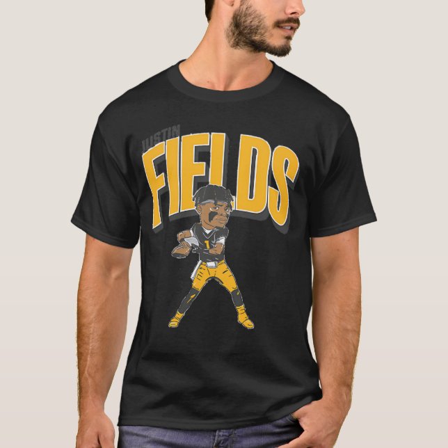Justin Fields Pittsburgh Caricature T-Shirt (Front)