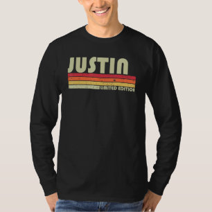 JUSTIN Gift Name Personalised Funny Retro Vintage  T-Shirt