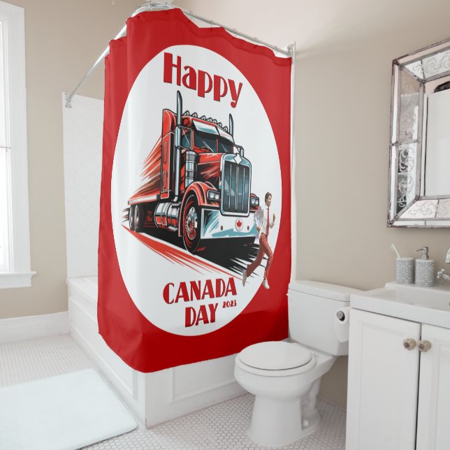 Justin Tru$#!%: Exit stage left Shower Curtain (In Situ)