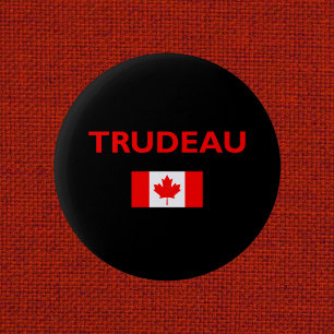 Justin Trudeau Canada Canadian Flag Dark 6 Cm Round Badge