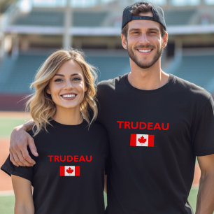 Justin Trudeau Canada Canadian Flag Dark T-Shirt