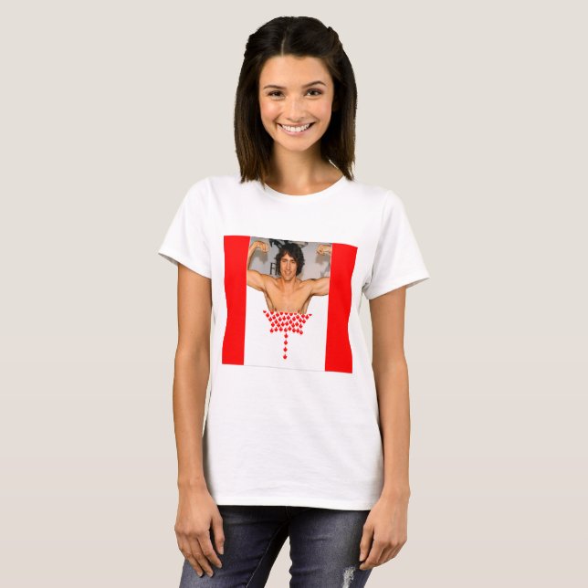 Justin Trudeau Canada Flag Tshirt (Front Full)
