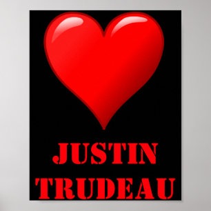 Justin Trudeau Cute Red Heart Love Red White Cool Poster