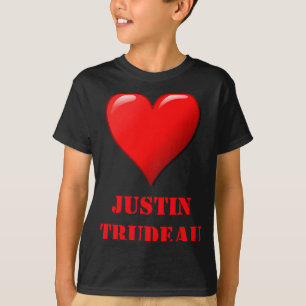 Justin Trudeau Cute Red Heart Love Red White Cool  T-Shirt