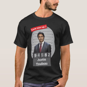 Justin Trudeau 🤣 Funny Mugshot Novelty T-Shirt 
